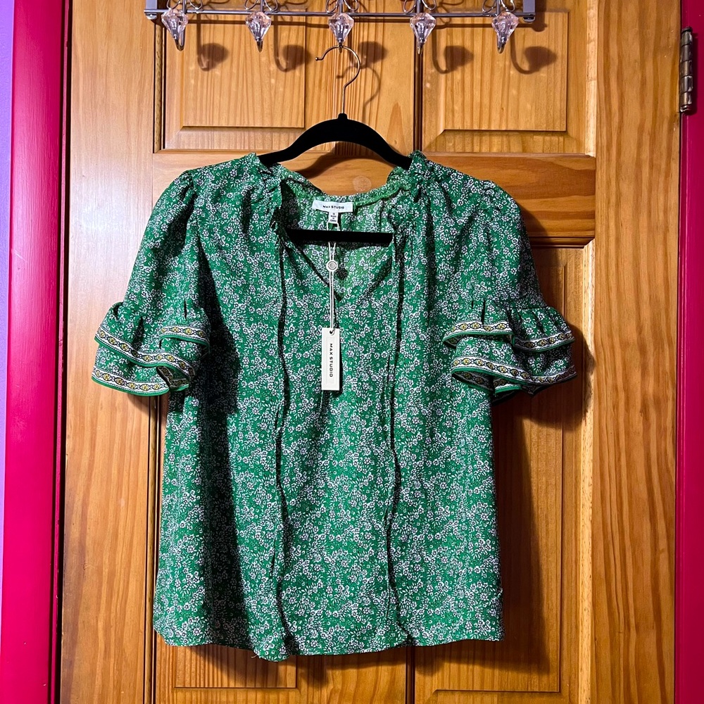 Max Studio | NWT- Floral Ruffle Top